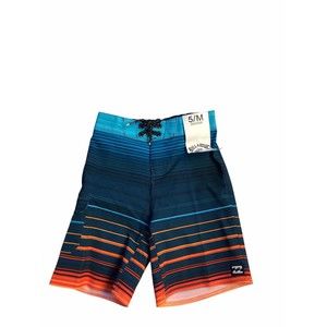 Billabong‎ Board Shorts 5 boys Blue Pro Performance All Day Stripe NWT